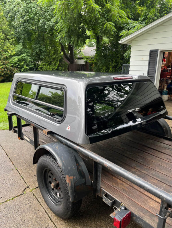 Truck Cap - F150 - 5.5ft - Gray Century (LEER) frameless rear door truck cap. For a 2021-2024+ Ford F150 with 5.5’ short bed - Image 2