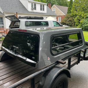 Truck Cap - F150 - 5.5ft - Gray Century (LEER) frameless rear door truck cap. For a 2021-2024+ Ford F150 with 5.5’ short bed