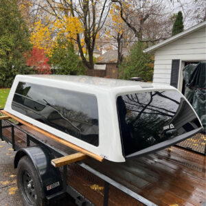 Truck Cap - Ford Superduty - White ARE truck cap for a 2018 F-250 with a 6.9 long bed.